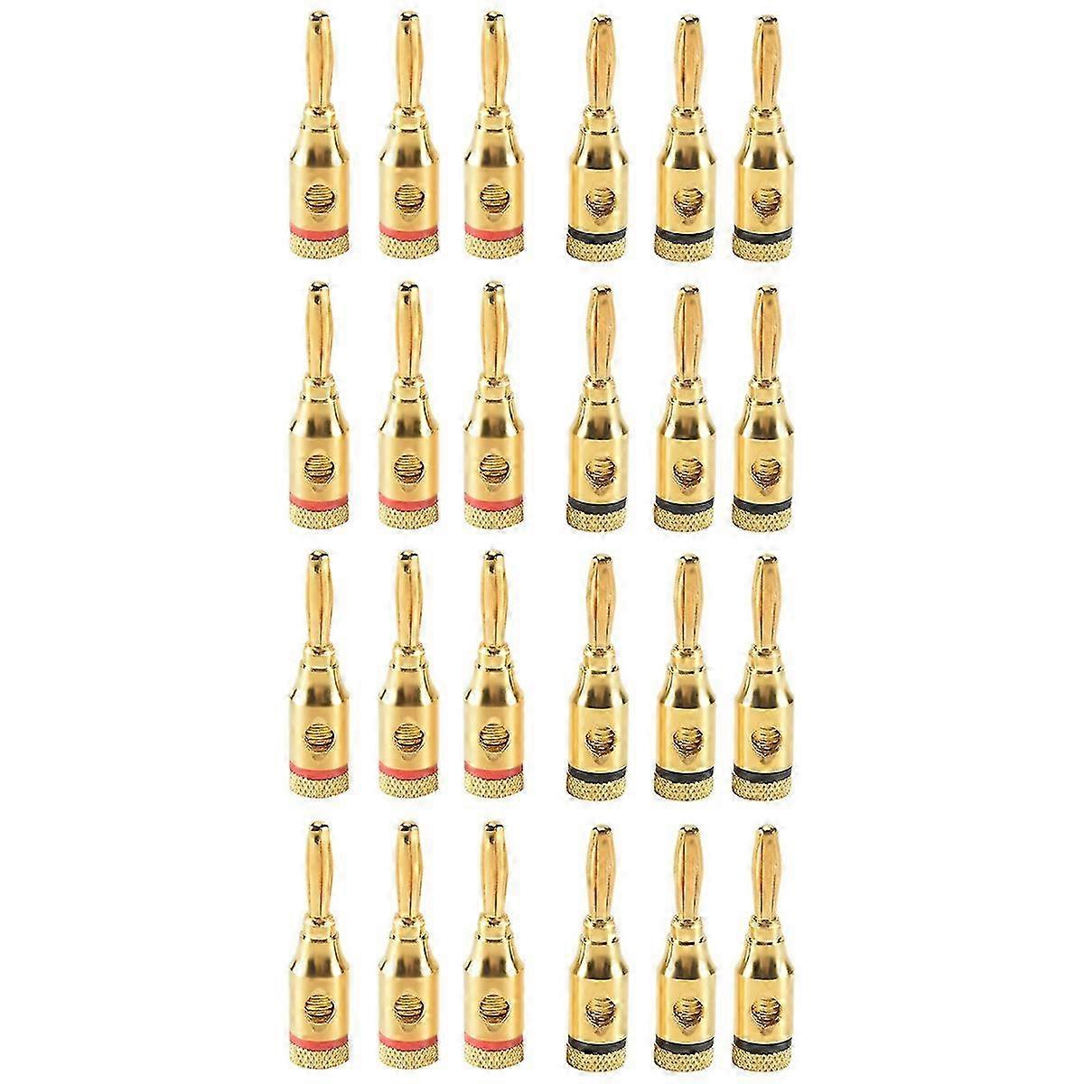 24 Karat vergoldete Bananenstecker oder Klinkenstecker, 24er-Pack