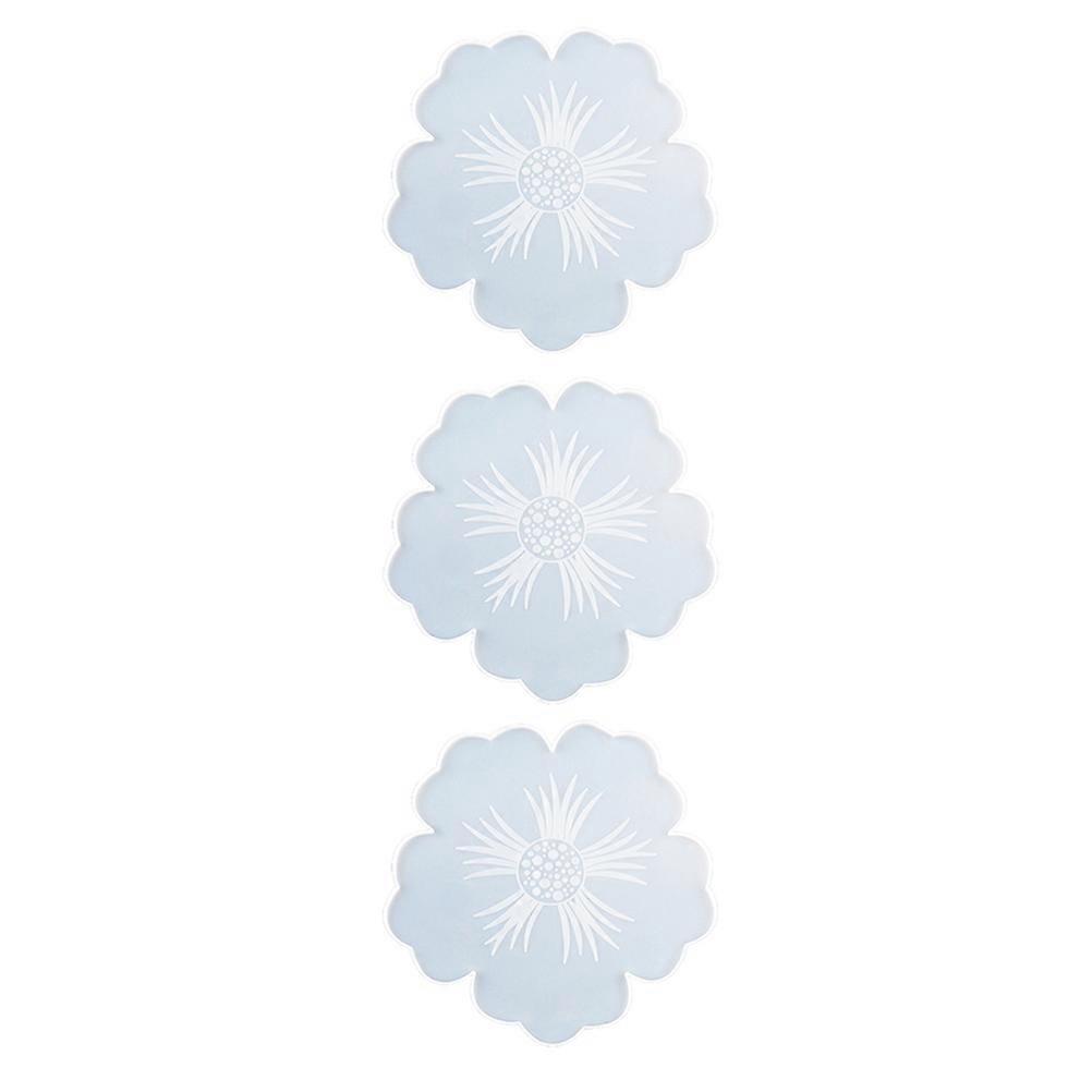 3Pcs Coaster Molds for Resin Casting Silicone DIY Craft Making Molds for Home Use White