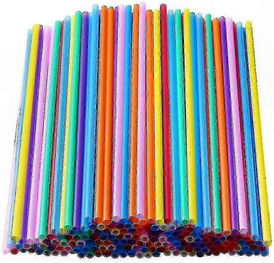 1000 Multicolor Long Plastic Drinking Straws for Everyday Use