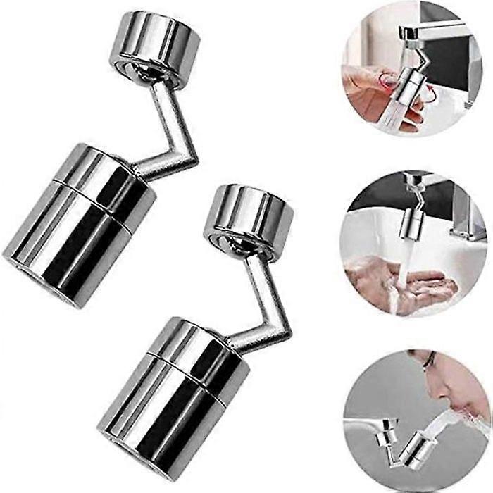2 Pack 720 Rotatable Water Saver Filter Universal Faucet Anti-Splash Double Seal Net 4 Layers