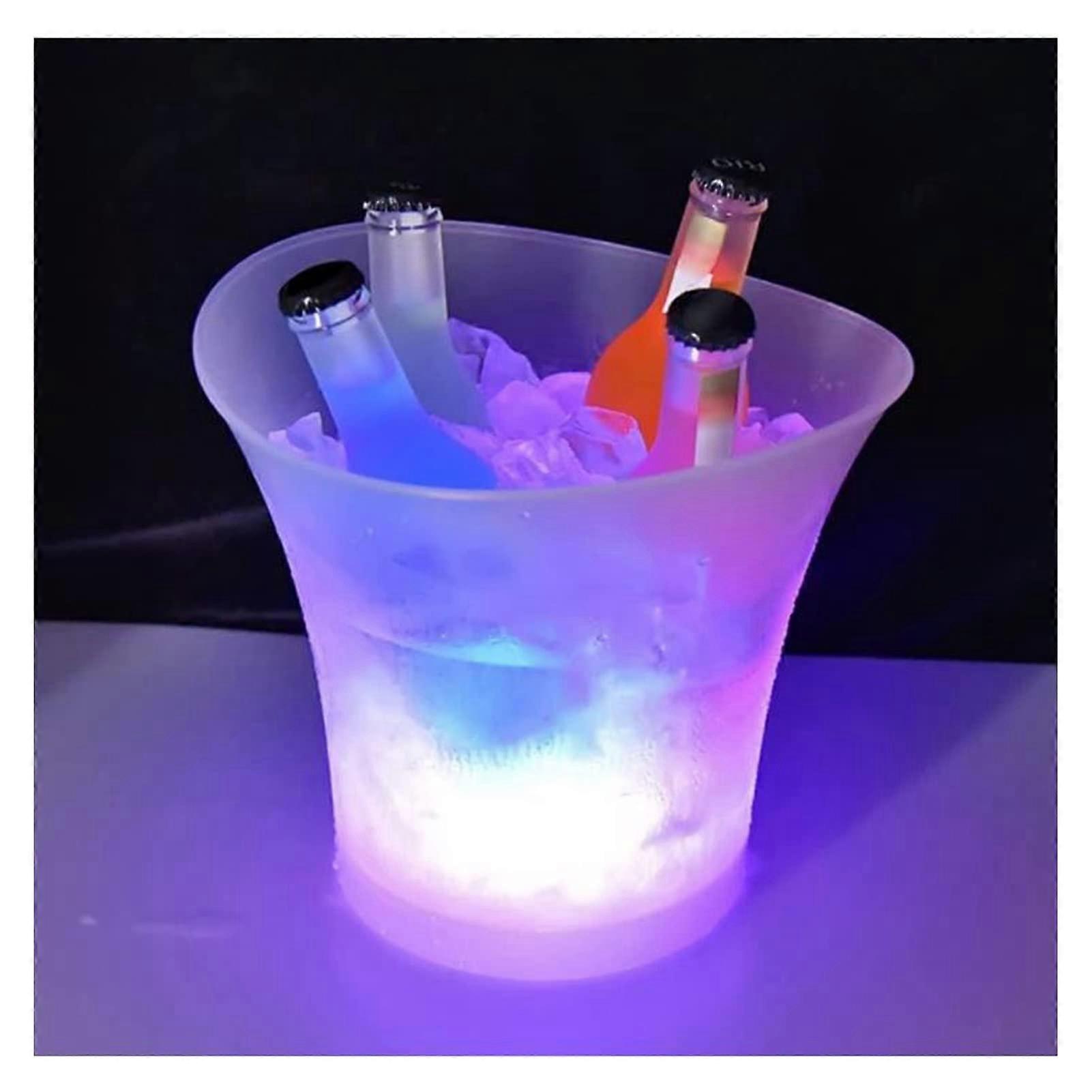 Insulated Ice Bucket LED Ice Bucket 5L Wine Cooler Container Waterproof