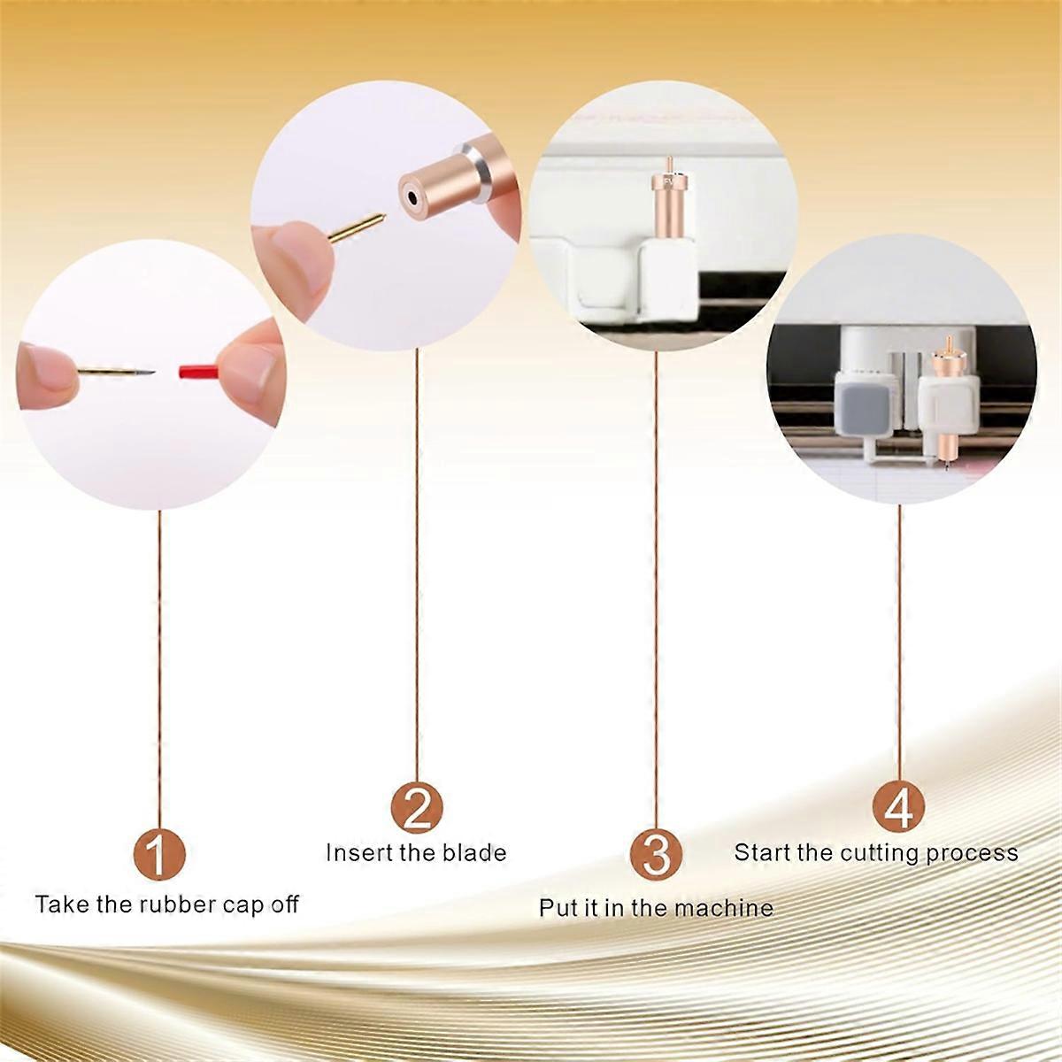 Blade Holder Base with 20 Pcs Vinyl Cutting Blades (45 Degree) for Compatible PVC, Felt, Fabric, Poster Board, Etc.