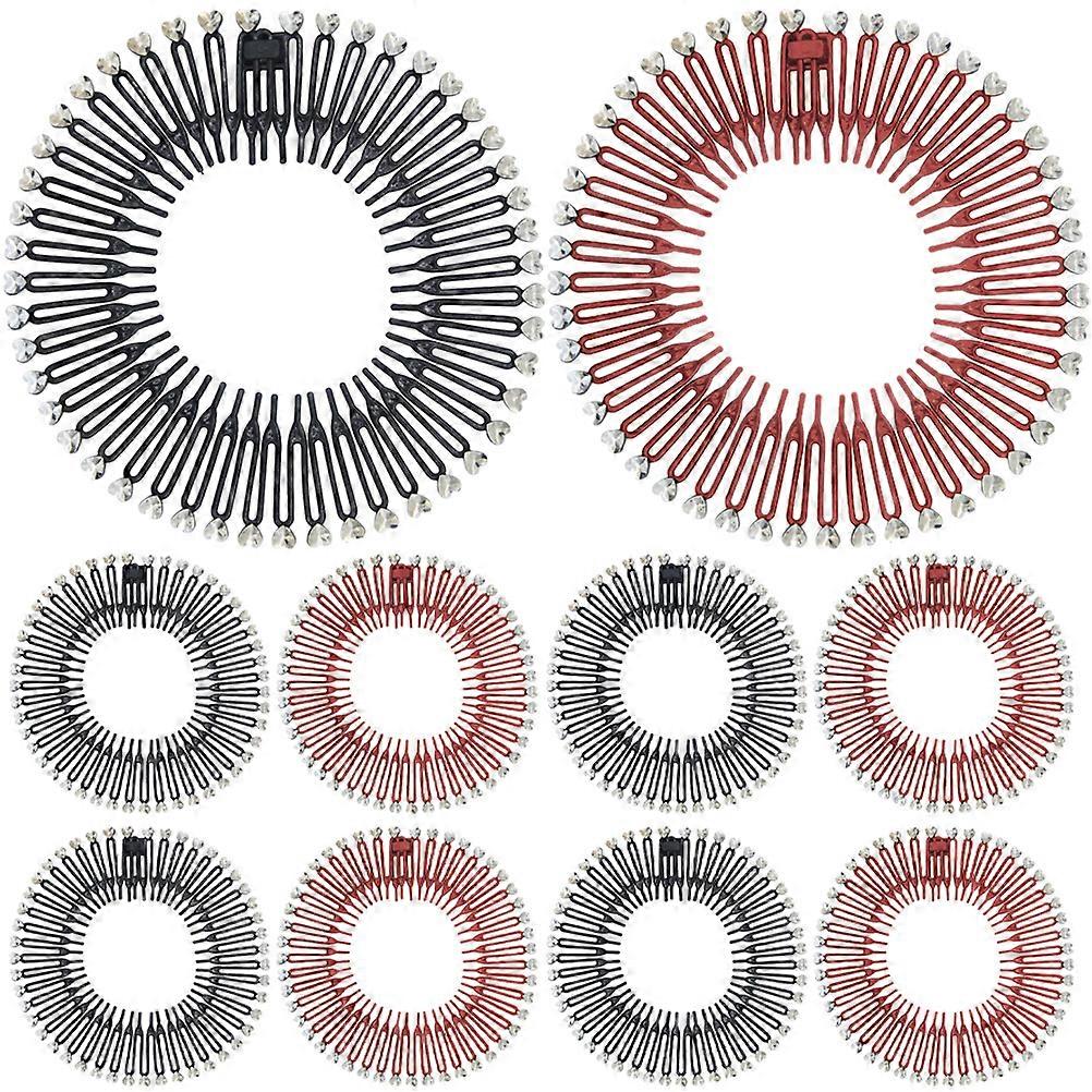 Peach Heart Hairbands Circular Comb Headband for Decoration 20Pcs Lightweight