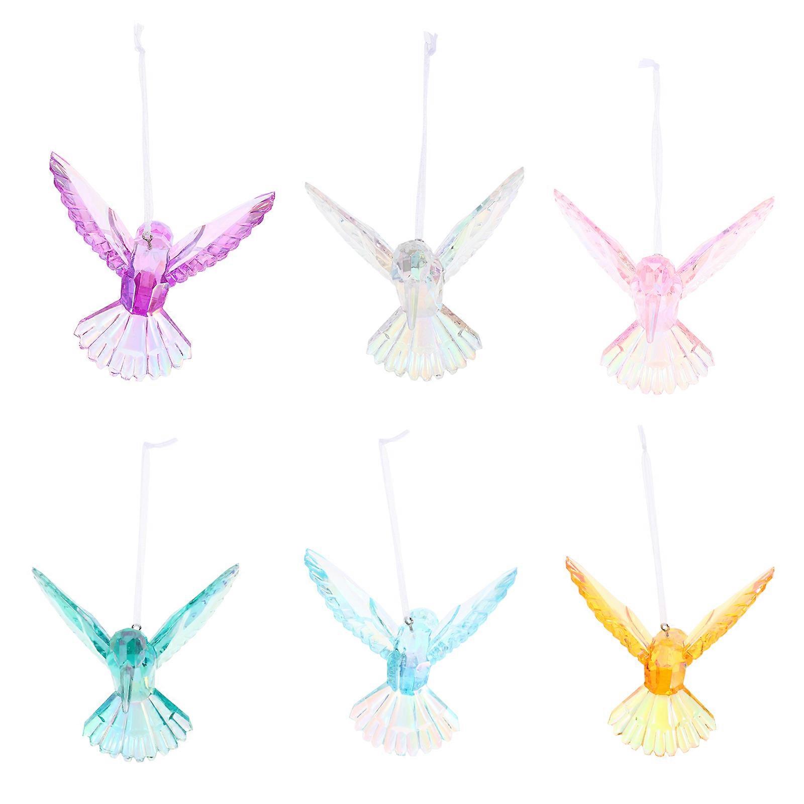 Acrylic Hummingbird Pendant Decorative Hummingbird Ornament for Decoration 24Pcs
