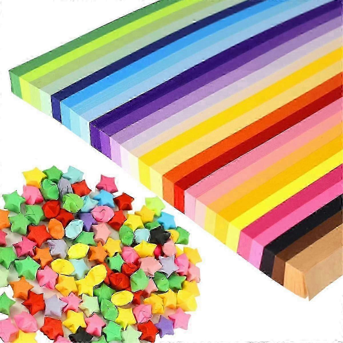 1350 Sheets Star Paper Strips 27 Assortment Color Star Paper Lucky Wish Double Sided Stars Paper fo js