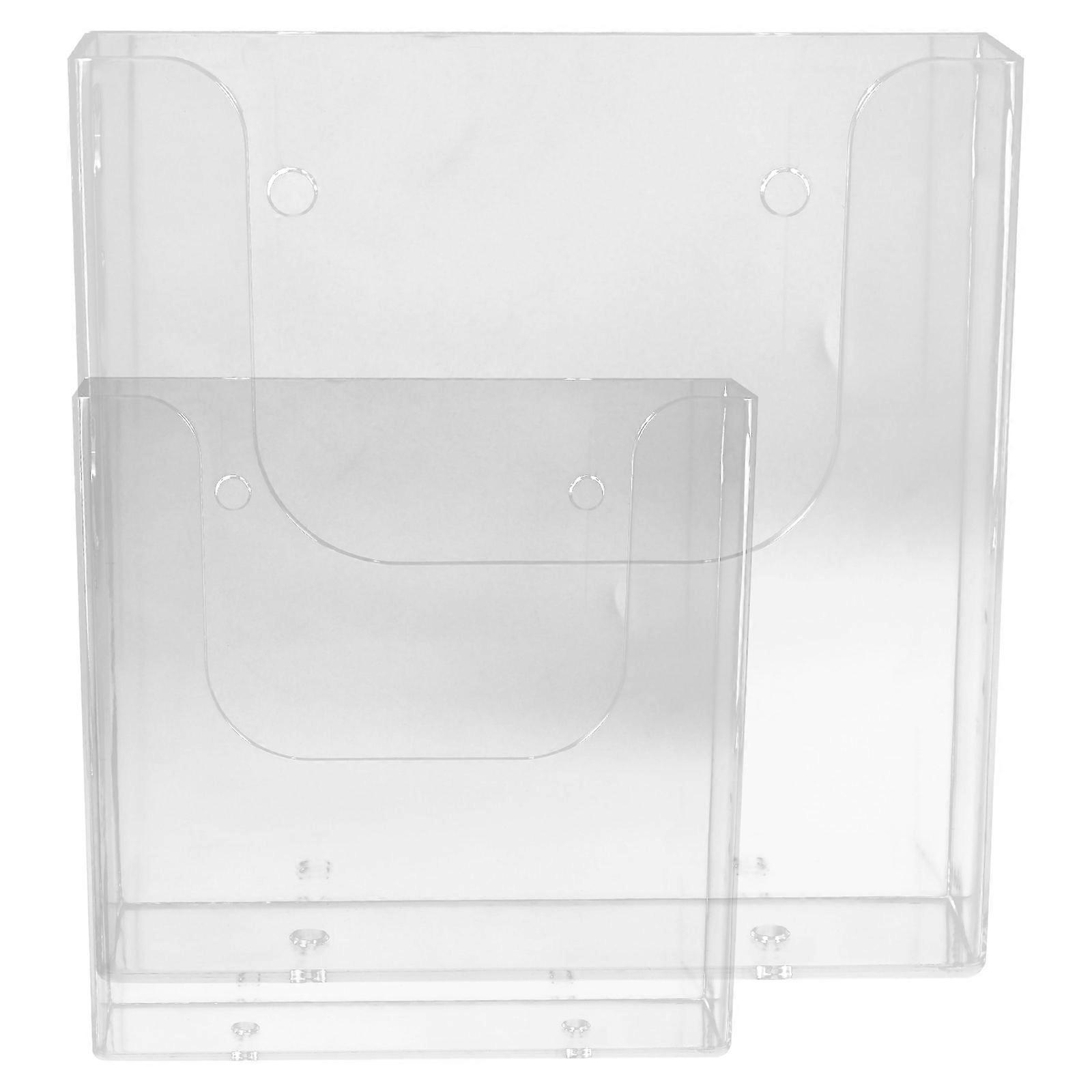 Wall-Mounted Document Holder Transparent for Storage 2Pcs File Organizer