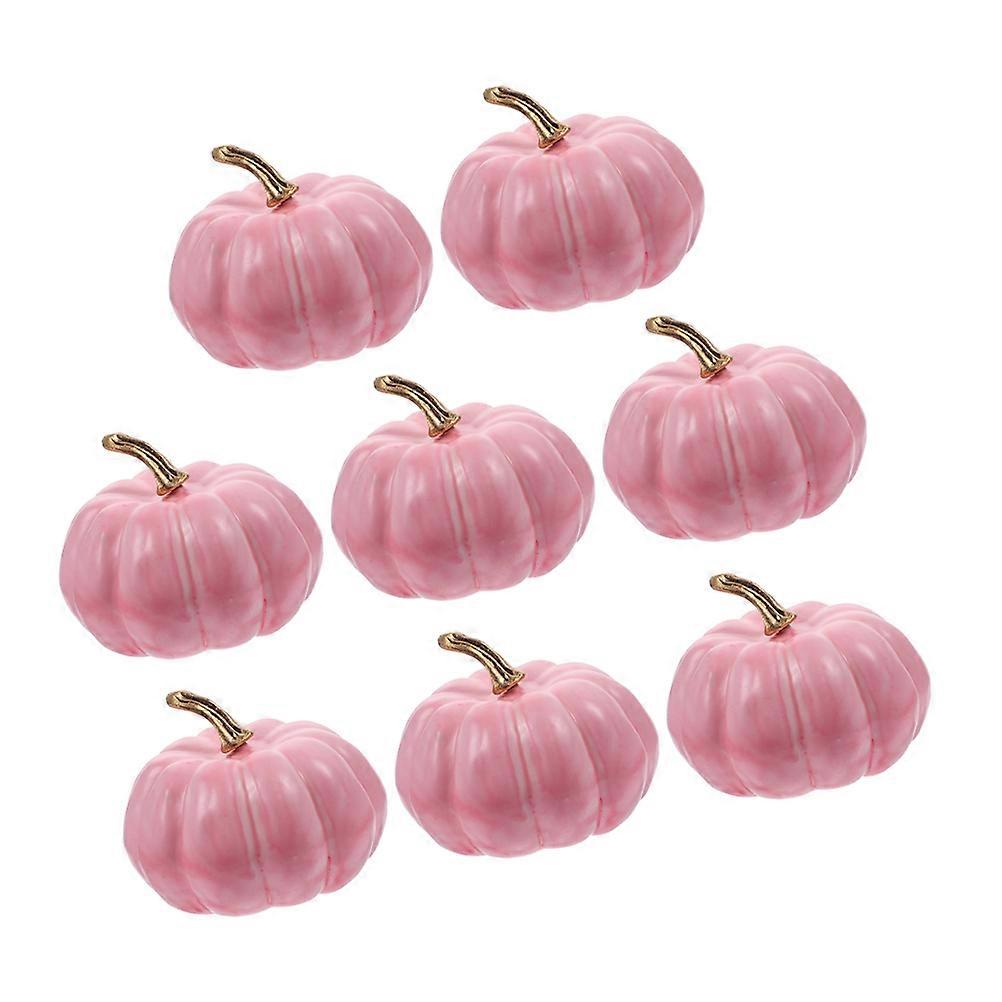Artificial Pumpkins Decor Simulation Pumpkin for Table Centerpiece Pink Foam 8Pcs