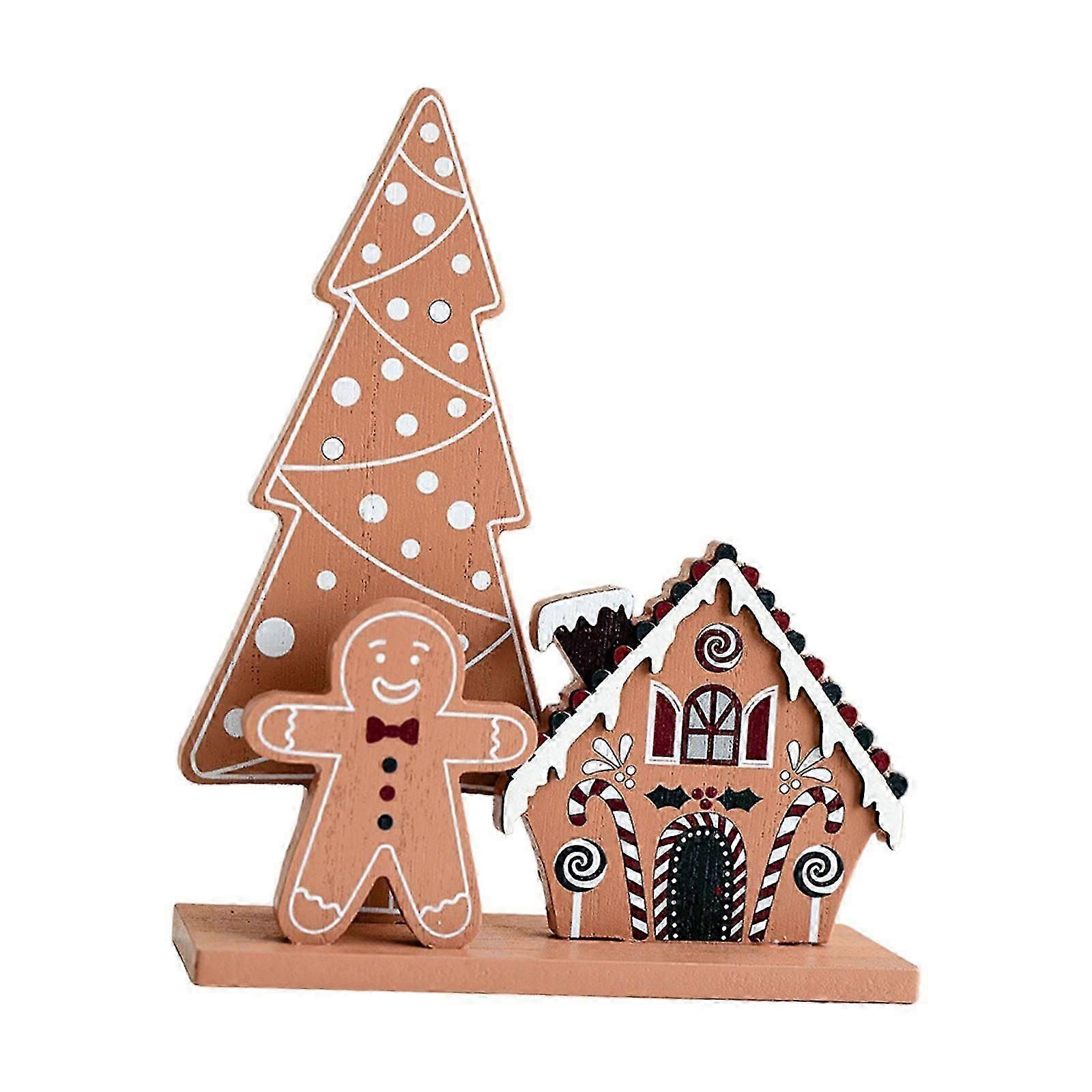 Christmas Wooden Table Decoration Holiday Centerpiece Party Desk Wooden Sign 19x6x23cm Tree