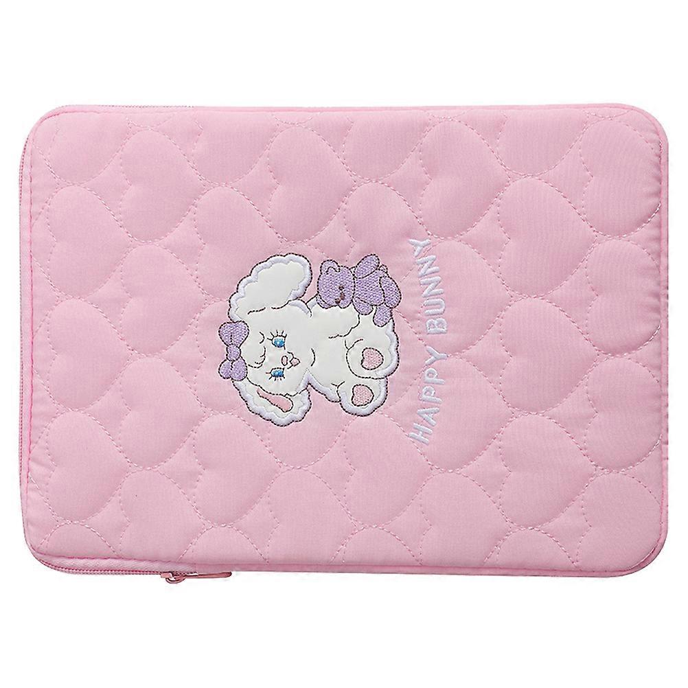 Tablet Inner Bag Portable Laptop Bag for Storage Use Pink Cloth Pouch
