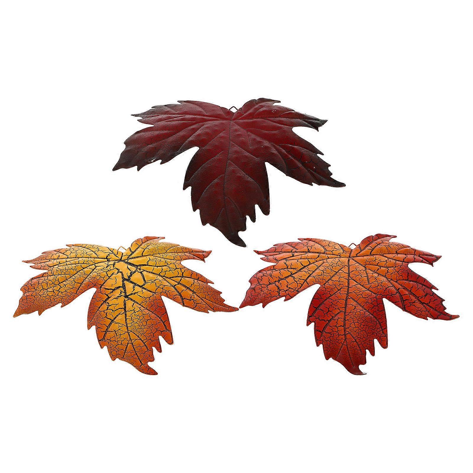 Maple Leaf Pendants Iron Hanging Decoration for Garden 6Pcs