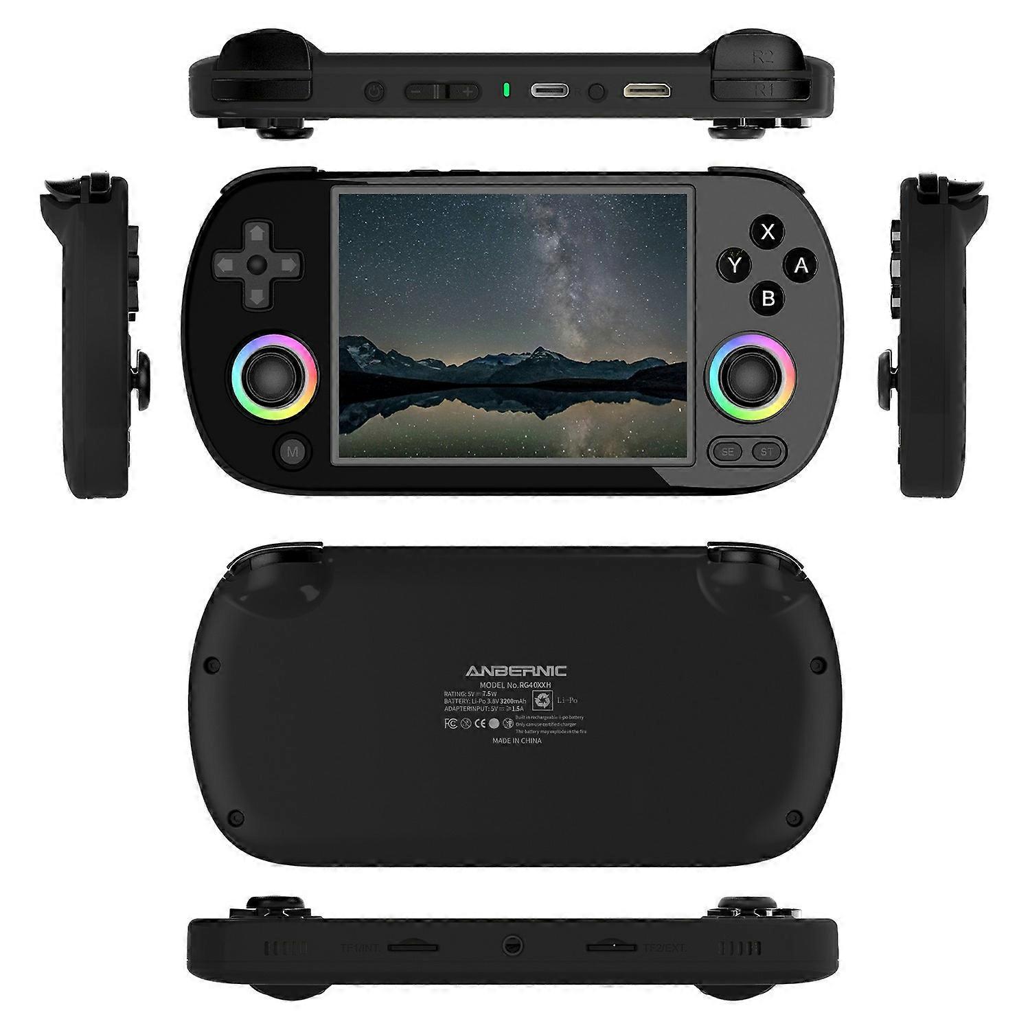 2pc AMPOWN RG40XXH 4" Retro Handheld Game Console with 32G Card - Black