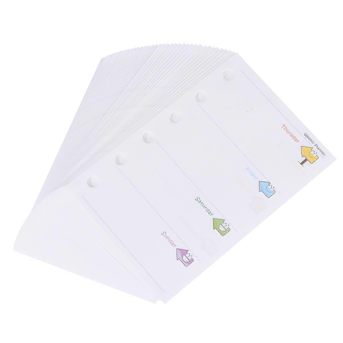 6 Holes Loose-Leaf Refill Paper Papers for Note-Taking Students Assorted Color 12X8CM 6Pcs