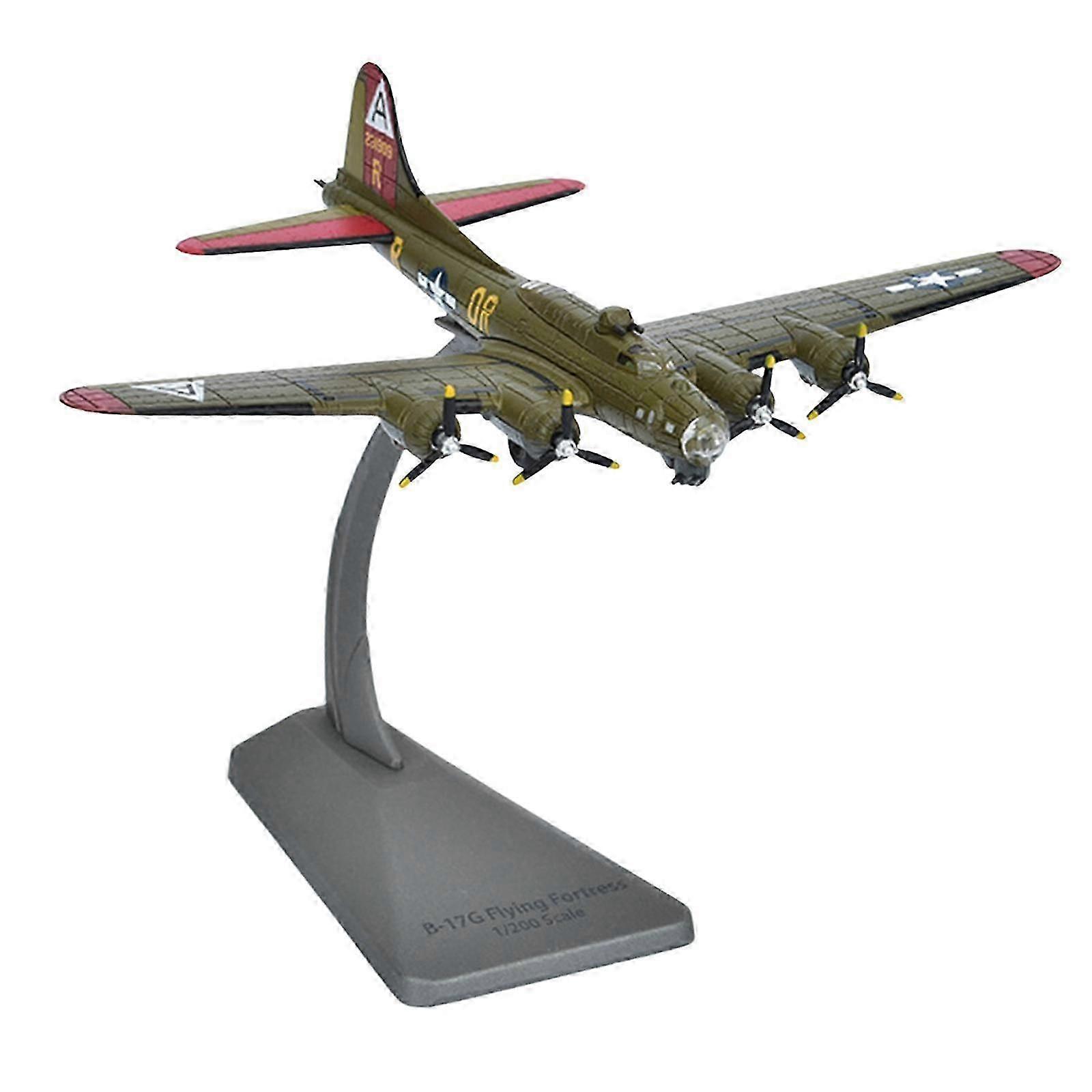 Alloy 1/200 B 17 Fighter Airplane Diecast Model for Bedroom Cafe Bookshelf