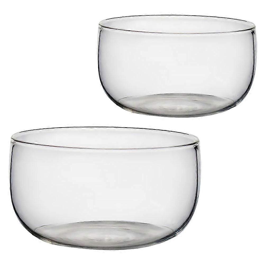 Creative Fruit Bowl for Food Storage 2Pcs Transparent Glass Tableware