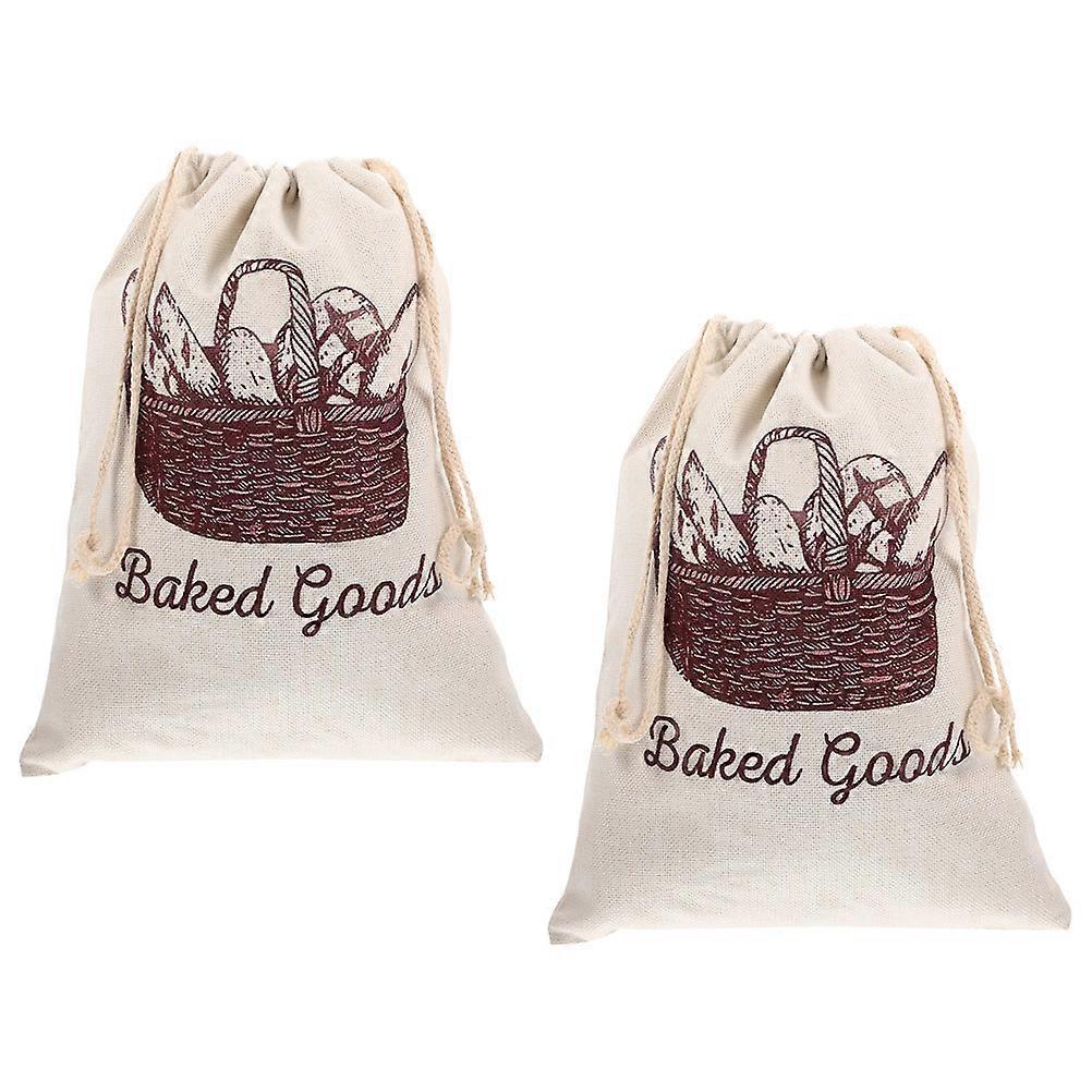 Natural Fiber Material Bread Bags Set Of 2 Suitable For Kitchen Storage Large Capacity Practical Food Storage