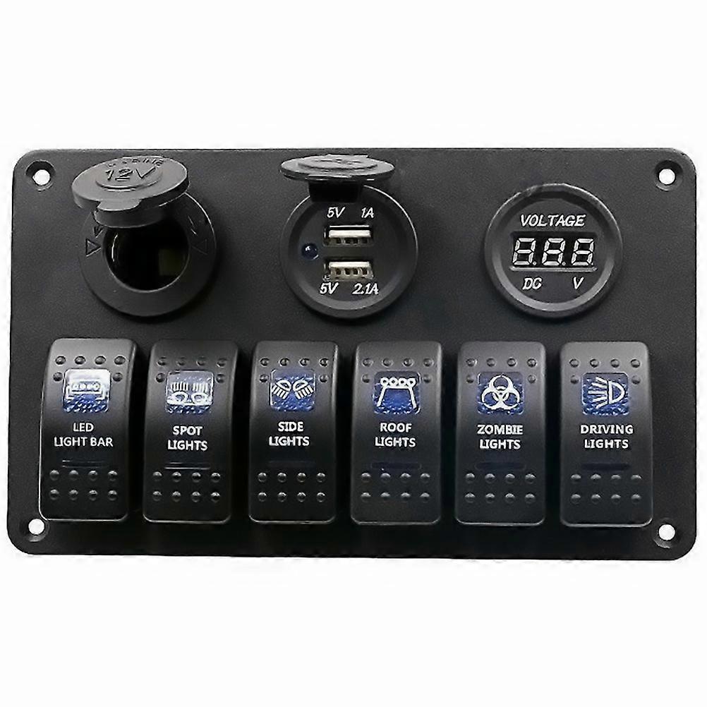 Ship Combination Panel Pre-Wired Boat Control Panel Aluminum Material Real-Time Voltage Detection Car 1Set