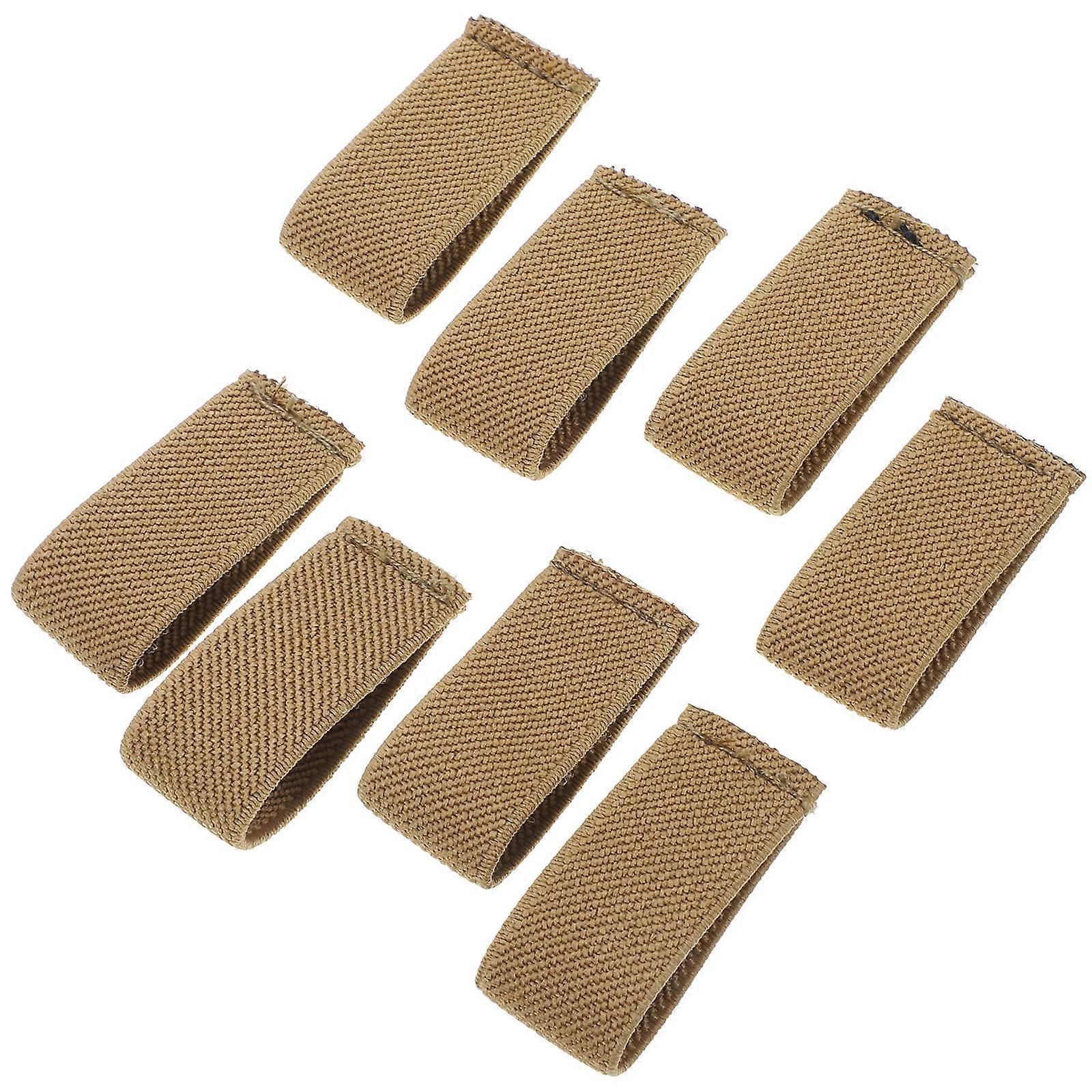 Khaki Nylon Belt Loop Keepers for Backpack Straps with 32Pcs Elastic Holders