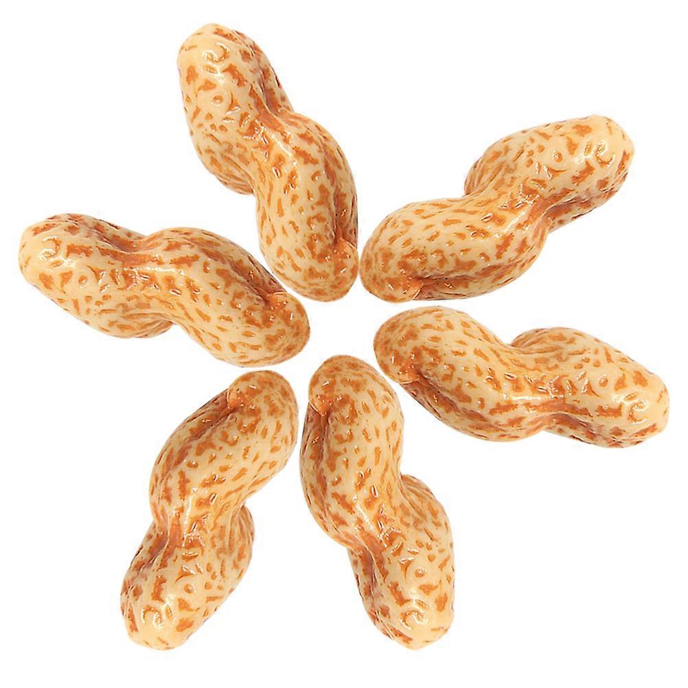 Faux Peanut Ornament 6Pcs Realistic Design Yellow Pvc Suitable for Commercial Displays and Nut Store Cabinets