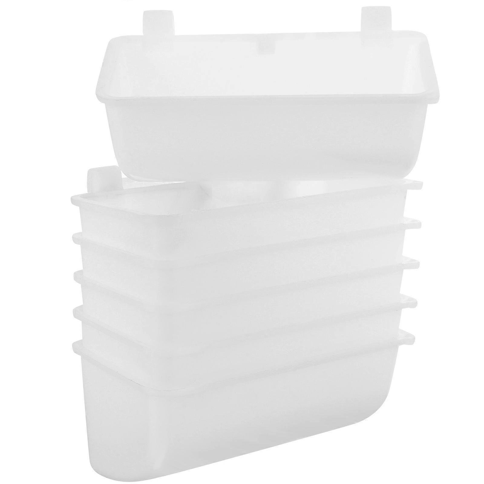 Hanging Feeder For Pets 14X7 Cm White Plastic Storage Solution For Snack And Water 12 Pcs