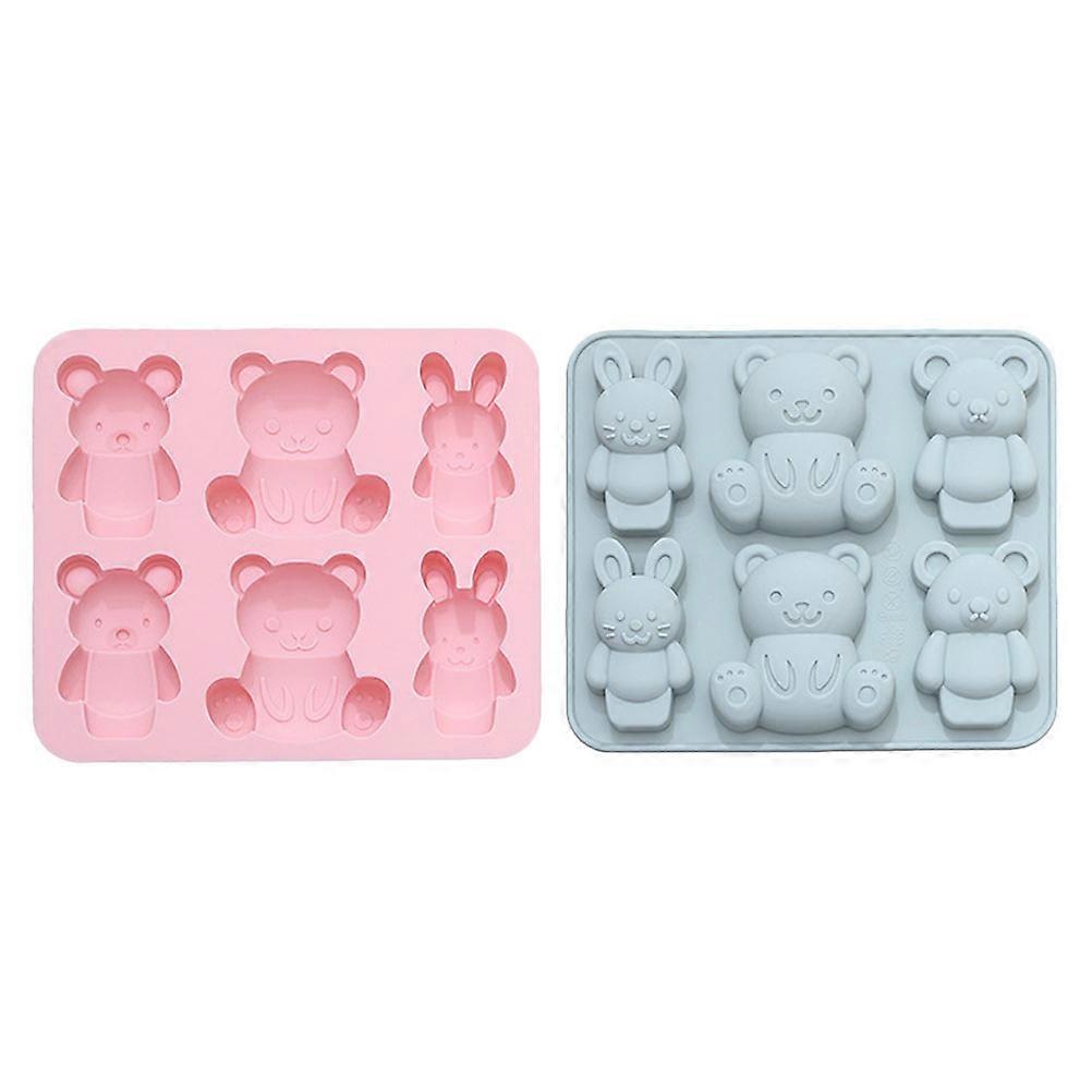 Baking Mold Bear Shape for Baking Use Silicone 6Pcs Fondant Mould