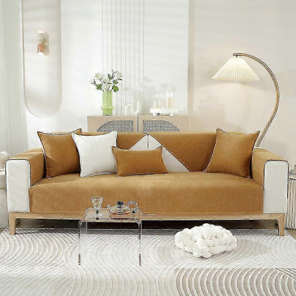 Four Season Universal Chenille Solid Colour Sofa Cushion with Herringbone Pattern Jacquard Cushion Modern Simple Non-slip Cushion 2025