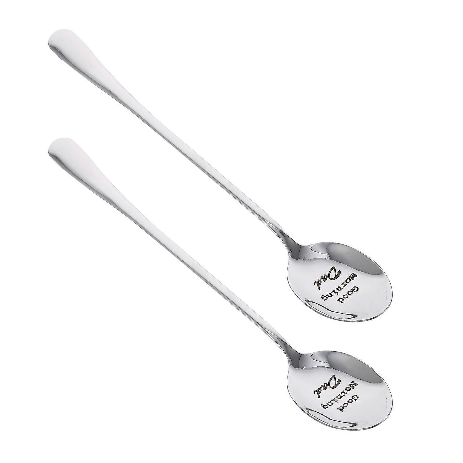 Long Handle Stainless Steel Soup Serving Spoons for Kitchen 2Pcs Set