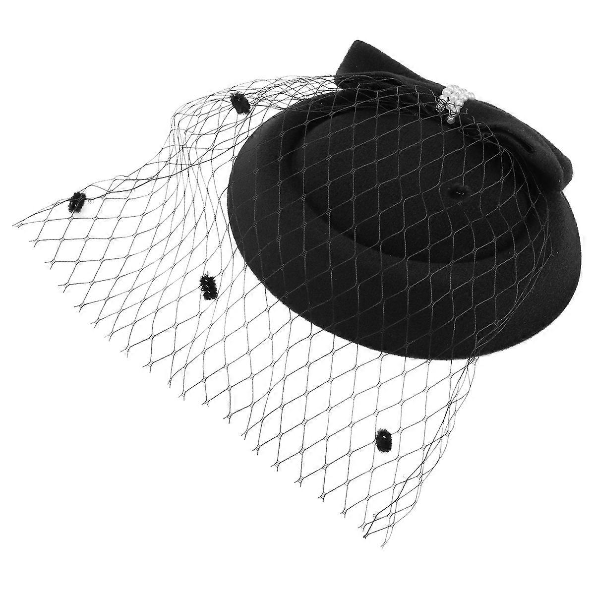 Hair Accessories for Decoration 2Pcs Multi-Layer Bowknot Wool Net Yarn Tophat Clips