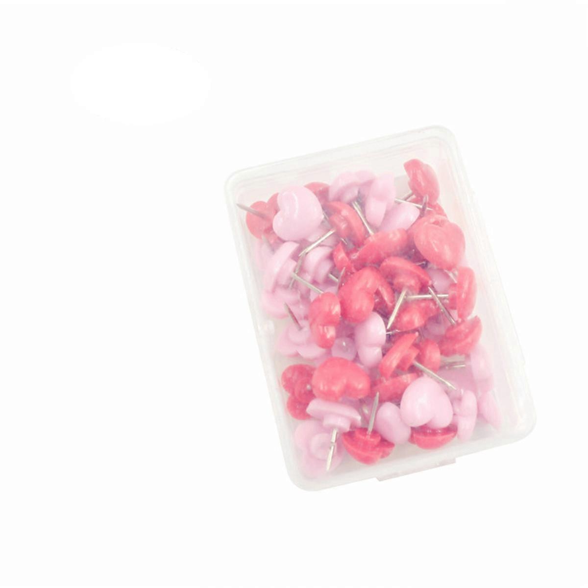 Thumb Tacks Decorative Heart Pink for Office 100Pcs