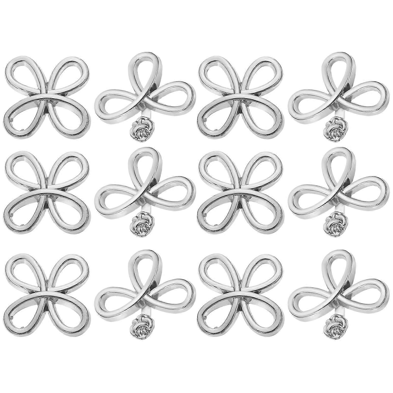 Chinese Style Buttons Costumes Buttons Providing Closure 6Pairs Silver