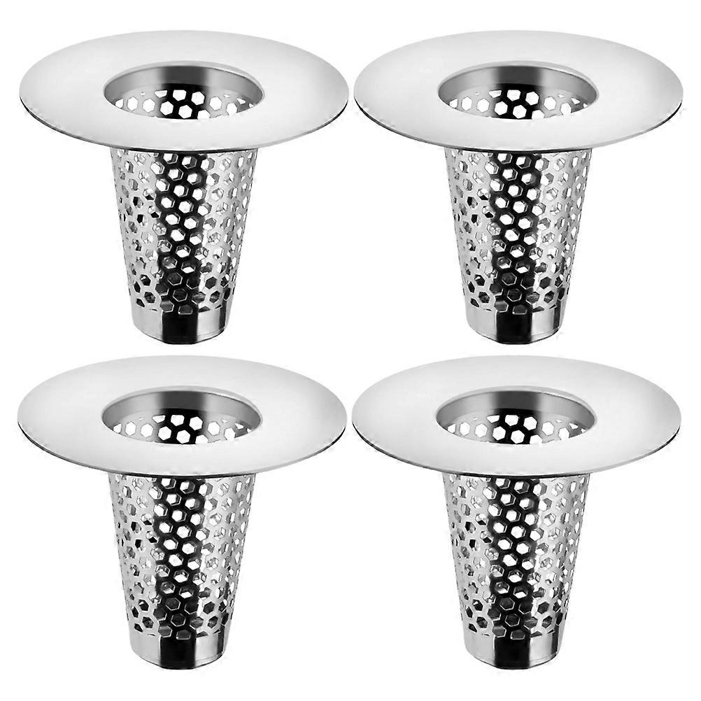 Metal Drain Strainer Floor Filter Net for Home Use 16Pcs Silver