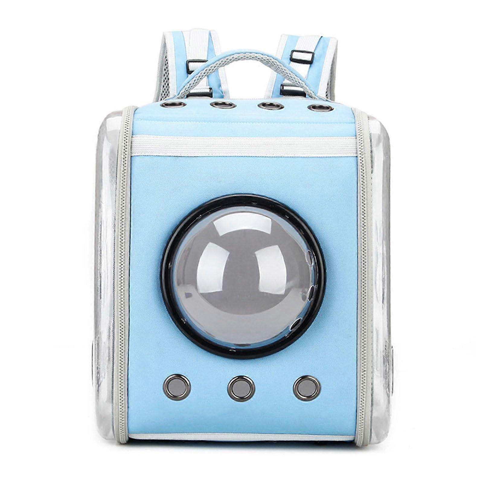 Pet Backpacks For Large Cat And Small Puppy, Space Capsule Bubble Window, Outdoor Large Capacity Carrier, Blue