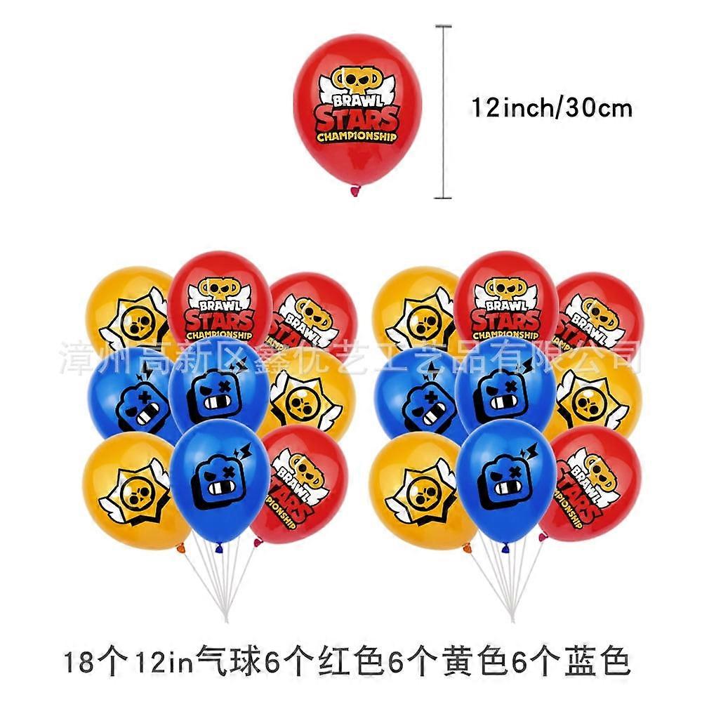 Brawl Stars Themed Birthday Party Decor Set with Balloons & Banners