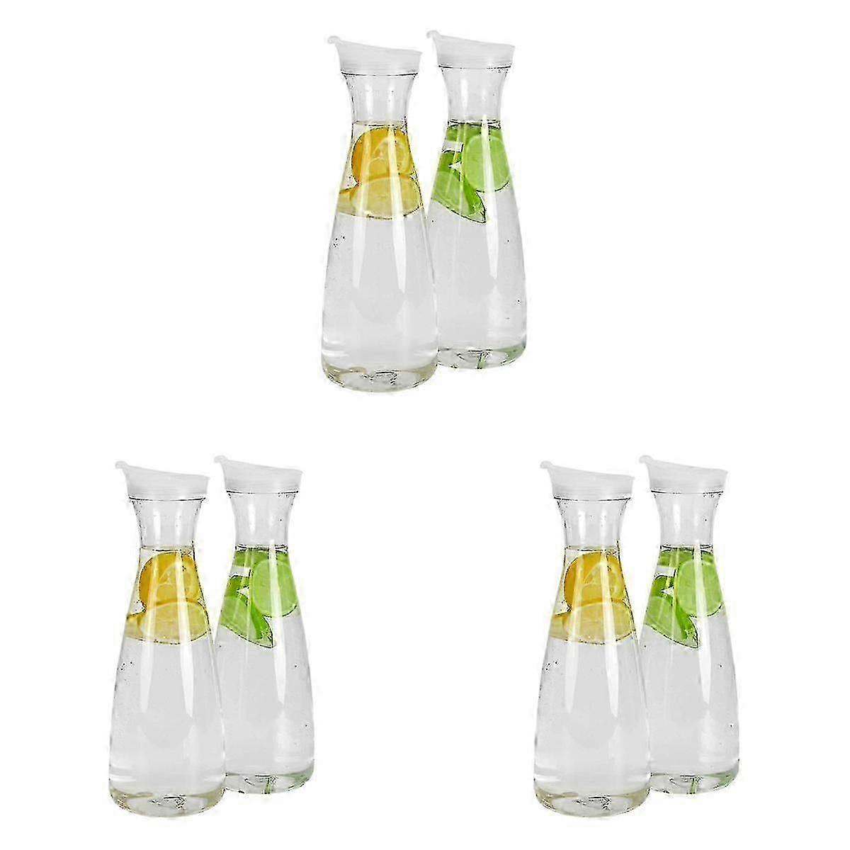 plastic water carafes 1.6L 6pcs with flip tab lids