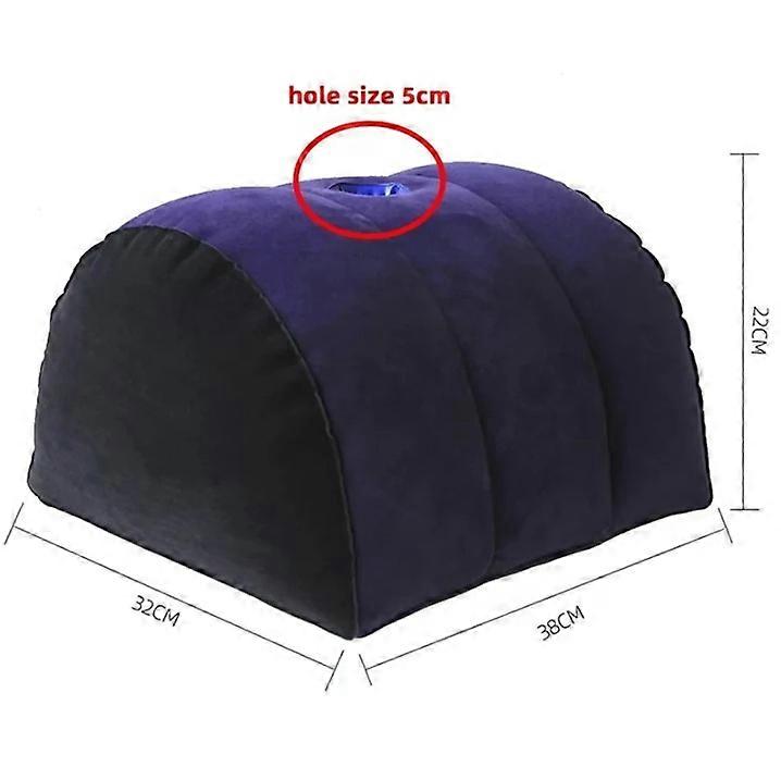 Triangular inflatable pillow PVC flocking portable pillow fun love cushion triangular rear entry inflatable pillow round fun pillow purple blue large