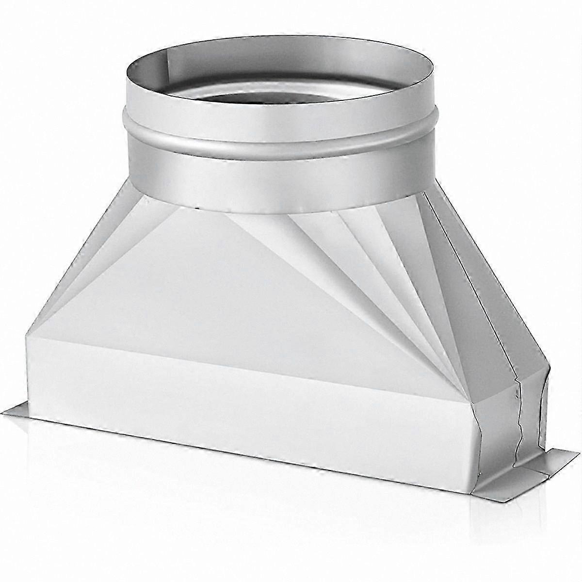 6-inch Round to 10x3.25-inch Rectangular Galvanized Duct Transition for Microwave Ventilation Systems