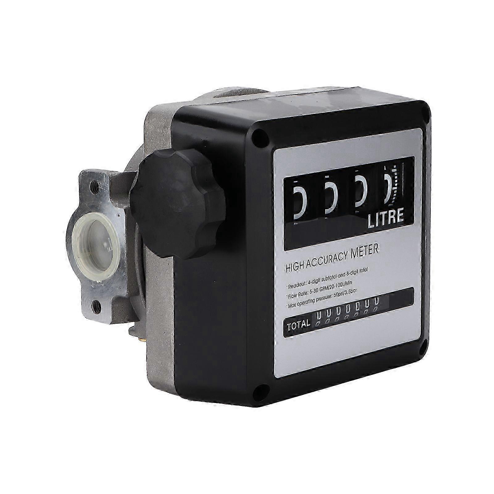 4 Digits Fuel Flow Meter Large Screen Display 530GPM 20120L/Min High Accuracy for Gasoline