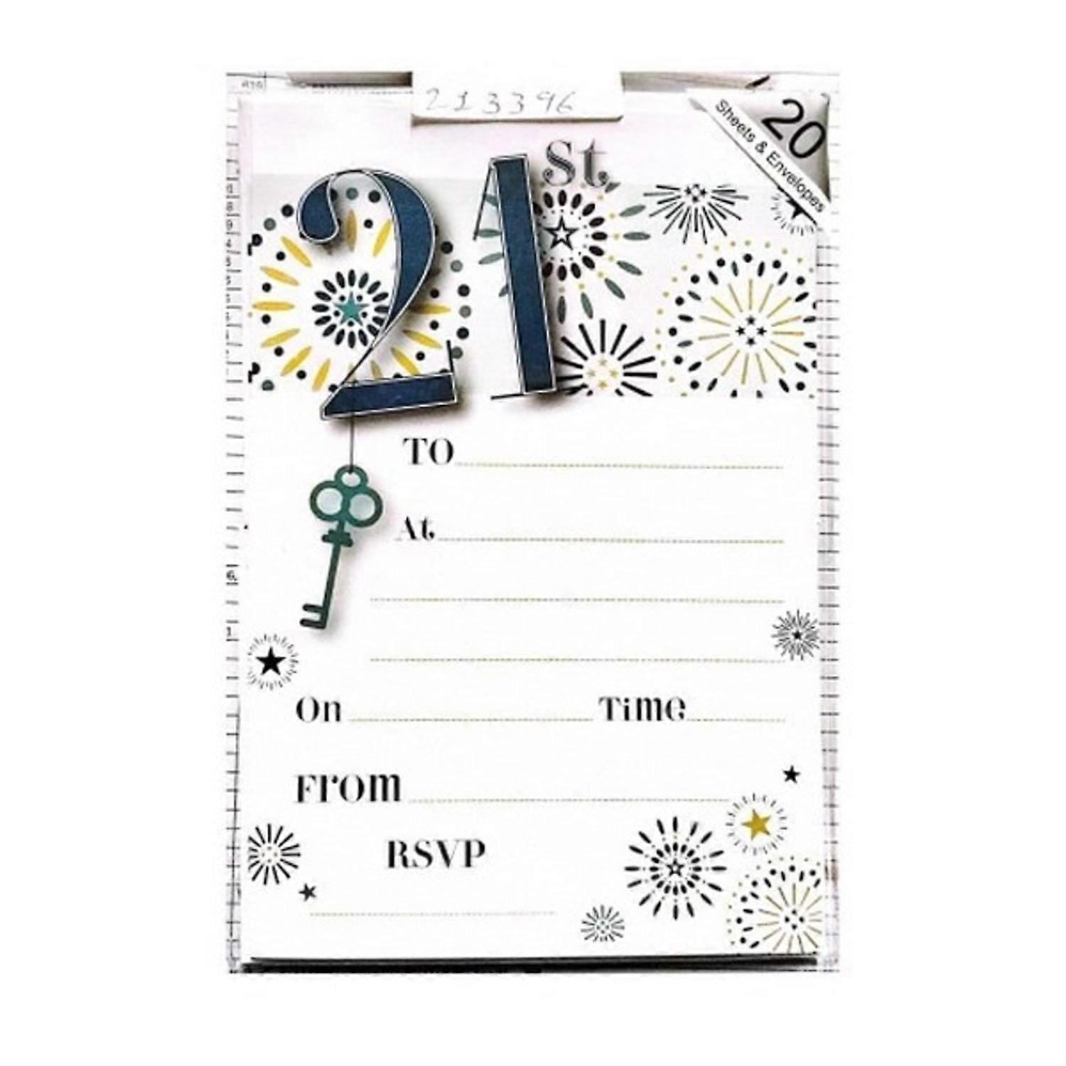 Firework 21st Birthday Invitations (Pack of 20)