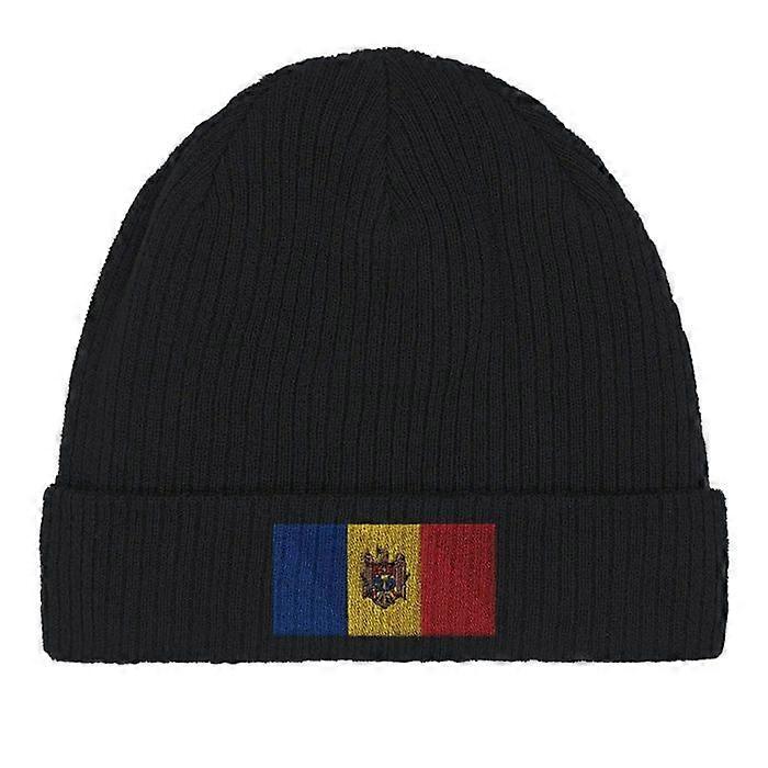 Moldova Flag Beanie in Black