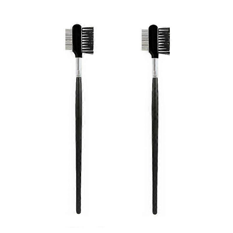 2PCS Steel Needle Eyelash Brush,Eyebrow Comb With Dense Eyelash Comb