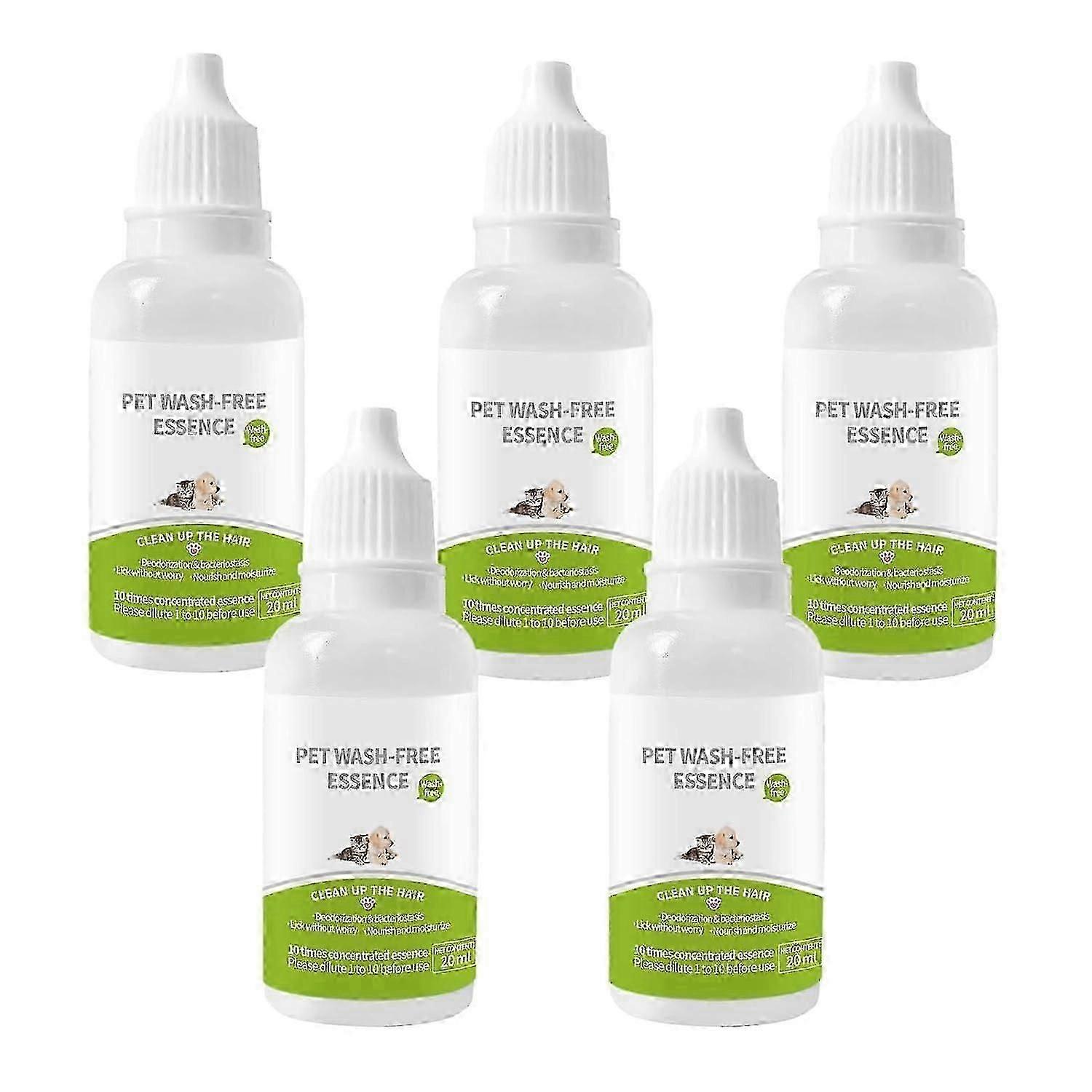 5 قطع من Pet Leave-in Essence ، خلاصة خالية من غسلة الأليفة لفرشاة القطط المشبعة بالبخار ، جوهر خال من الغسيل لتنظيف شعر والقطط