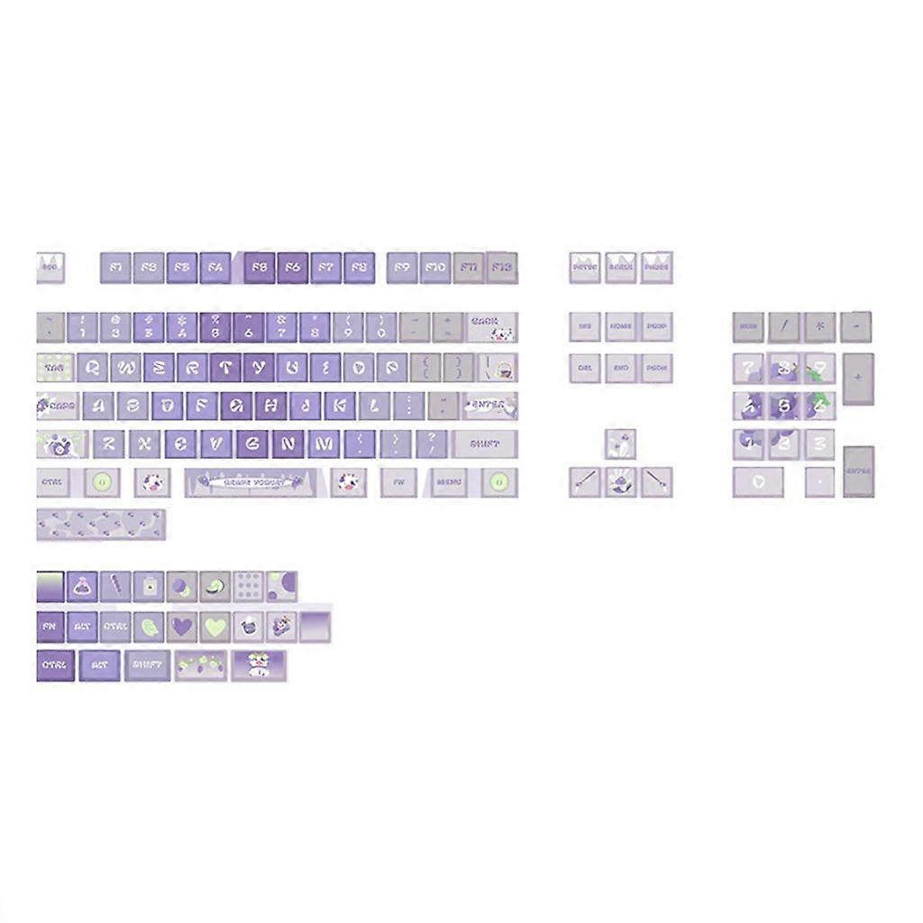 Yogurt Grape Theme Keycap DyeSublimation PBT Material XDA Keycaps 127 Keys