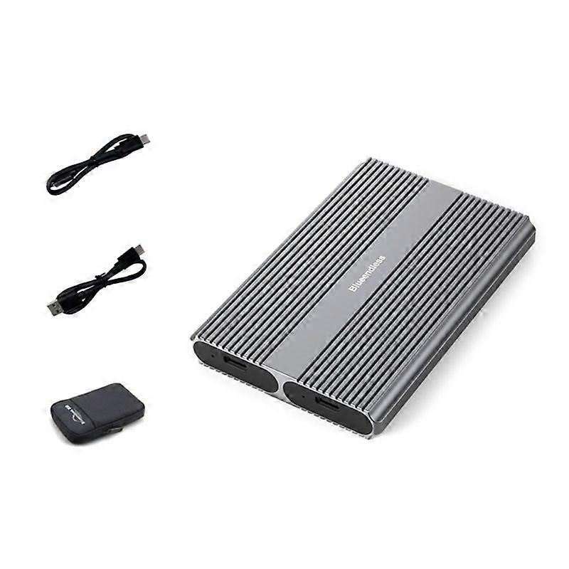 2Bays M.2 SSD Enclosure NVME/ Sata Portocol USB TypeC Hard Drive Case Box