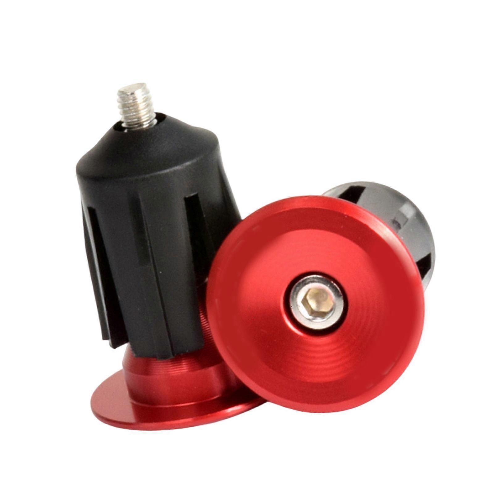 1 Pair Bike Handlebar Grip End Caps Handlebar Plugs Caps 15-23.5mm Handlebar Expanding Plug Handlebar Accessory  Red