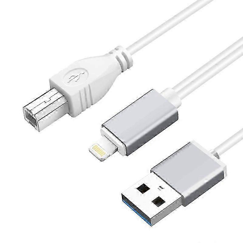 1m 8 Pin to USB + MIDI Electronic Music Instrument & OTG & Charging Multifunctional Cable Compatible with above iOS 10.3.2 MIDI + OTG