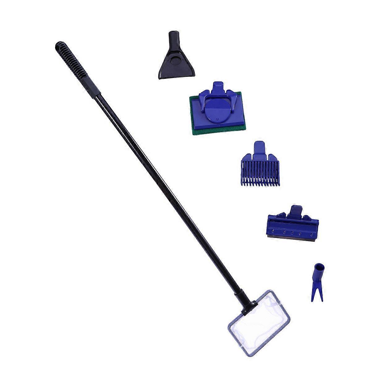 5 in 1 Complete Aquarium Fish Tank Clean Set Fish Net+ Rake+ Scraper+ Fork+ Sponge