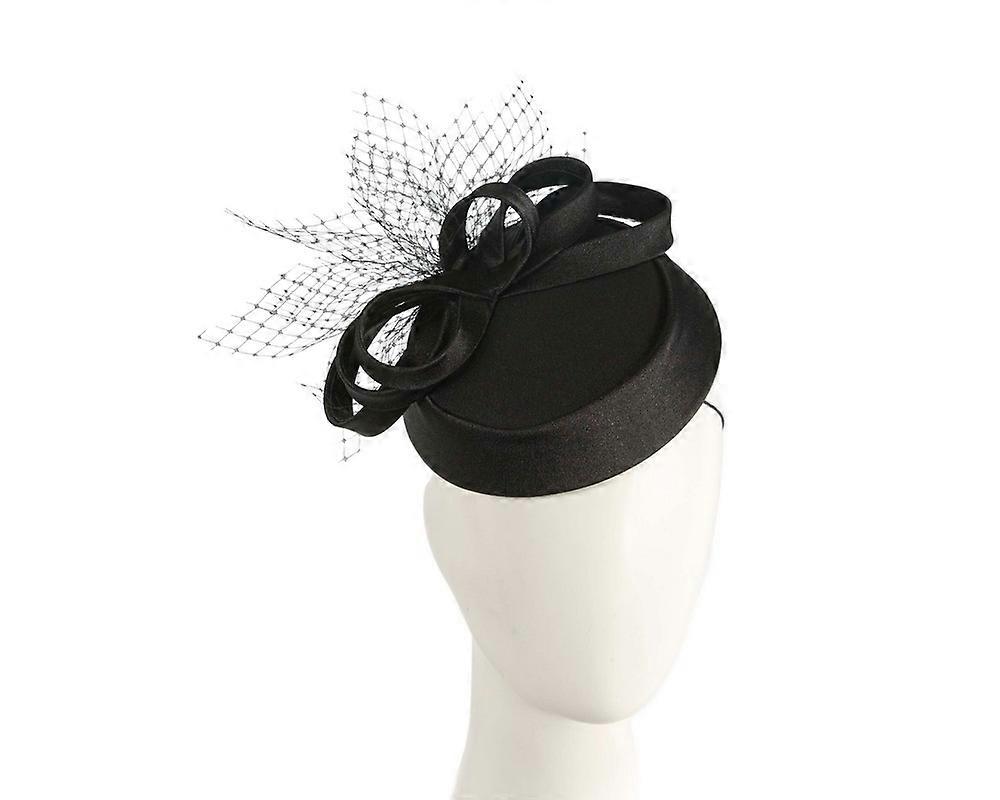Custom Made Black Cocktail Pillbox Hat K5011B