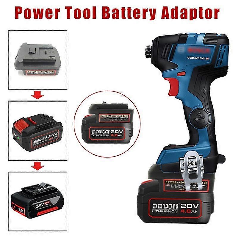 Converter Adapter for Devon 20V Li-ion Battery to for Bosch 18V Power Tool Drill
