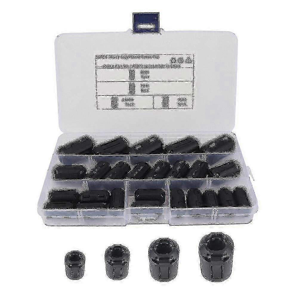 25 Pcs Ferrite Core Cable Ring Choke Noise Suppressor Filter para cable de alimentación
