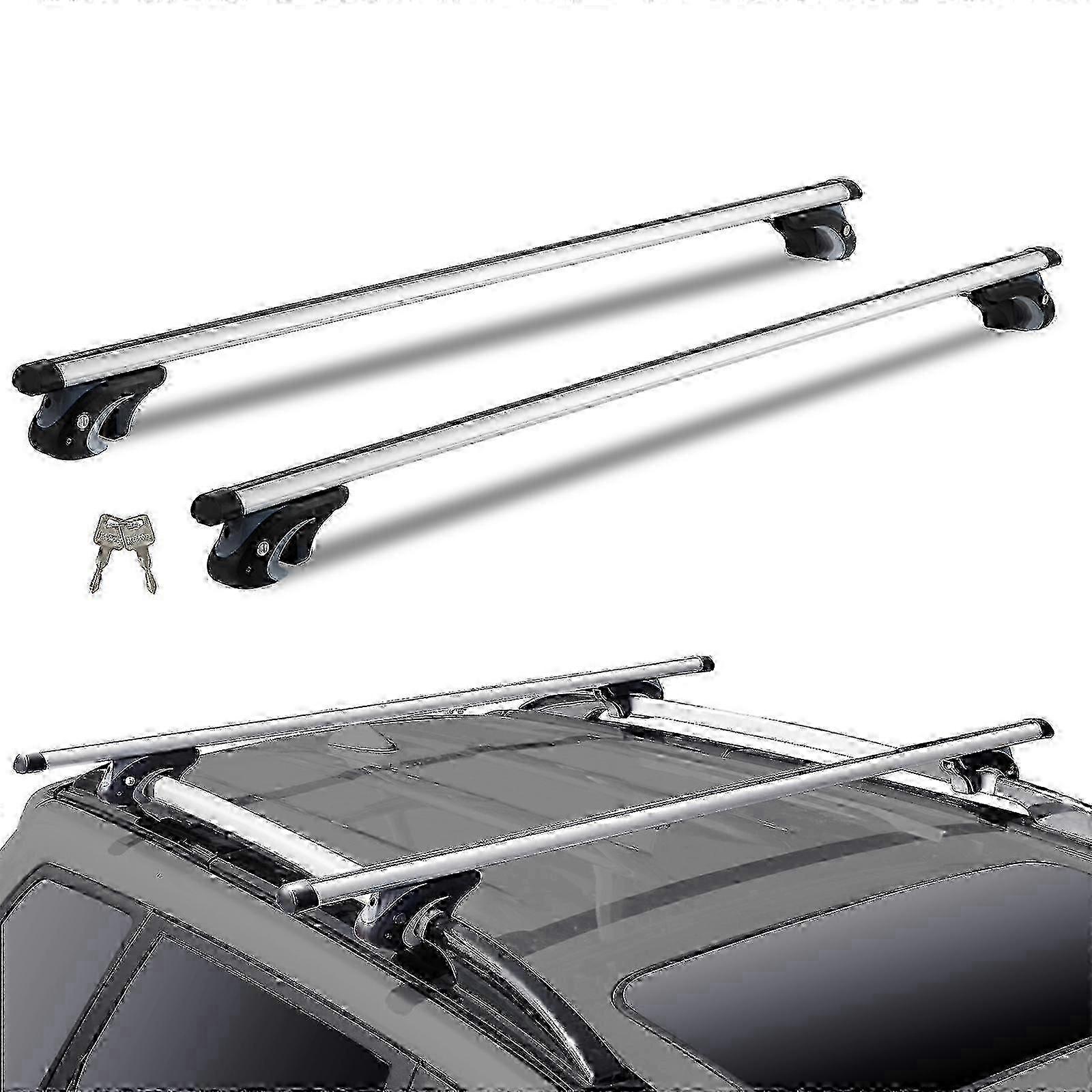 Universal Roof Rack Cross Bars, 123 cm (48.4-inch), Fit Raised Side Rail with Gap, 90KG Load Capacity, Adjustable Crossbars with Locks