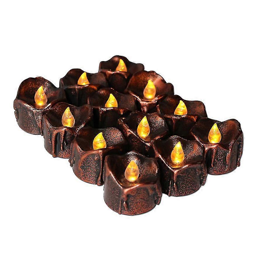 Electronic Candle Light Gold 12pcs